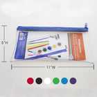 BAZIC Products - Pochette transparente polyvalente à fermeture éclair - Fermetures éclair de couleurs assorties - Paquet de 12-Fermetures à glissière de couleur assorties (pas de choix de couleur)
