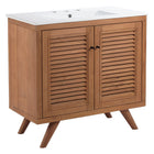 Modway - Birdie 36" Vanette de salle de bain - Blanc naturel-Assemblée requise