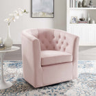 Modway - Prospect Touffe Performance Velvet Fauteuil pivotant - Rose-Revêtement en velours de performance