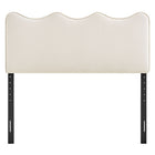 Modway - Athena Velours de performance résistant aux taches Tête de lit Queen size, Albâtre-Quatre positions de montage ajustables