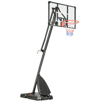 Soozier – Panier de basketball ajustable de 9,6 à 11,5 pi avec panneau et base lestée-Conception à vérin avec poignée pour ajuster la hauteur, adaptée à différents âges et niveaux de compétence
