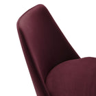Modway - Lippa Salle à manger pivotante Performance Velvet Fauteuil d’appoint - Mûrier noir-9