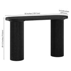 Hudson&Canal - Table console ovale cannelée Isa - 55 po l - Grain noir-Dimensions du produit : 55 po L x 15,5 po l x 29,5 po H