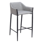 Zuo - Andover Tabouret de bar - Gris ardoise-Support pour les bras