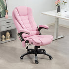 Vinsetto - Fauteuil de bureau exécutif à haut dossier avec massage à vibrations 6 points - rose-Lignes de haut dossier avec rembourrage épais pour plus de confort