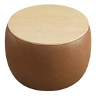 Modway - Perla Manche Cuir végane Ottoman de stockage - Tan-Glissements au pied sans marquer