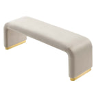 Modway - Koda Performance Velvet Banc long de la chute d’eau - Brass Almond-Assemblée requise