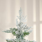 HOMCOM - Sapin de Noël artificiel 6' forme crayon enneigé - vert-Construction à charnière/conception de section/branches s'ouvrant automatiquement pour une installation rapide 