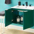 Modway - Maybelle 24" Vanité de salle de bain murale - Vert Blanc-Bassin d’évier en céramique