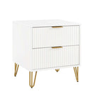 Manhattan Comfort - Table de nuit moderne DUMBO 20,07" à 2 tiroirs - Blanc-17,73 po L x 20,07 po l x 21,65 po H