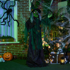 HOMCOM - Sorcière de décoration d'Halloween 72" - activé par le son-Lumières rouges dans les yeux, lumière colourée dans le cœur, lumières jaunes scintillantes dans les feuilles  