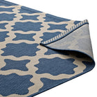 Modway - Cerelia Treillis marocains intérieurs et extérieurs Tapis de 5 pi l x 8 pi L - Bleu et beige-Haute densité / Tissé à la machine