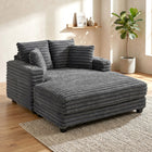 HOMCOM - Chaise longue-lit surdimensionnée rembourrée 60 po - gris-Comprend des coussins assortis pour un confort supplémentaire et un look élégant en couches 