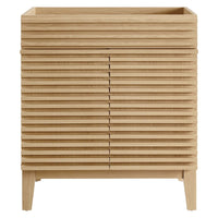 Modway - Render 30" Armoire de toilette de salle de bain (lavabo non inclus) - Chêne-Style moderne du milieu du siècle