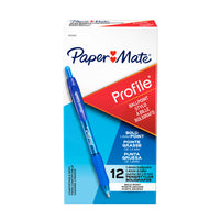 Paper Mate - Stylo à bille Flexgrip Elite rétractable – 1,4 mm – bleu – paquet de 12-Le système d’encre unique permet d’obtenir des couleurs extra lisses et vives