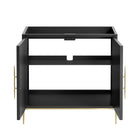 Modway - Awaken 36" Armoire à coiffeuse de salle de bain - Noir-Rangement spacieux