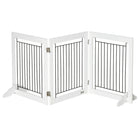 PawHut - Barrière pour animaux autoportante - pliable avec 2 pieds de support - blanc-Pliable pour un rangement facile 