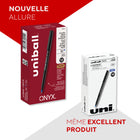uni-ball – Stylos à bille roulante ONYX – 0,5 mm – bleu – paquet de 12  -Les stylos à bille à séchage rapide produisent des traits nets et précis pour une écriture complexe, vous permettant d’écrire sans effort et sans bavures