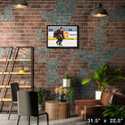 Ryan Nugent-Hopkins Oilers Action-H - Toile encadree - 31" x 22"-Sous licence officielle de la LNH et de l'AJLNH