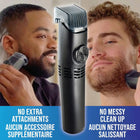 Bell+Howell - Vacutrim Tondeuse à barbe électrique sans fil rechargeable - Noir-Sans fil et rechargeable - tondeuse barbe rechargeable et sans fil pour se raser partout sans contrainte de câble, maison, salle de sport ou voyage