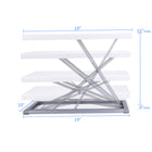 Rocelco PDR Support de bureau portable avec poignée et étui de transport (blanc-argent)-Surface de travail de 10" x 19"