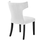 Modway - Curve Tissu Chaise à manger - Blanc-Capacité de poids de la chaise : 500 lb.