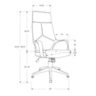 Monarch Specialties - 7270 Chaise De Bureau Dossier Haute Exec - Blanc/Tissu Gris-10