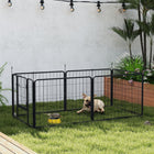 PawHut - Parc à chiots robuste à 6 panneaux avec porte pour petits chiens - 23,5 po H-Le loquet de verrouillage maintient la porte bien fermée