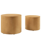 Modway - Amani Nidification ronde Tables basses Ensemble de 2 - Naturel-Ensemble de 2 tables basses empilables