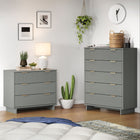 Manhattan Comfort - Granville commode et chiffonnier modernes - gris clair - ensemble de 2-Recommandé pour un téléviseur jusqu'à 35 pouces