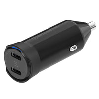 Scosche - chargeur pour l’auto PowerVolt 60 watts avec double port USB-C - noir-Débite une recharge incroyablement rapide, jusqu’à 4 fois plus rapide qu’avec un chargeur USB standard de 5 watts pour vos appareils USB-C