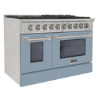 Kucht - 48 po Série KNG Cuisinière Pro Style au gaz propane - Acier inoxydable/Bleu pâle-Porte de four interchangeable disponible en neuf couleurs