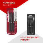uni-ball − Stylos gel rétractables 207 Plus 70456 − 0,7 mm − noir − paquet de 3-paquet de 3