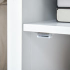 HOMCOM - Table d’appoint étroite - blanc-Taille du plateau coulissant : 9,1 po l x 9,1 po P x 1 po H (23 x 23 x 2,5 cm) 