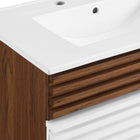 Modway - Render 30" Armoire à coiffeuse de salle de bain - Blanc Noyer Blanc-Assemblée requise