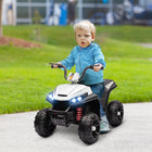 Qaba - Quad pour enfants 12V à batterie avec quatre roues et suspension à ressort - blanc-Vitesse de 3,1 mi/h (5 km/h), sûre pour les enfants, avec fonction avant et arrière 