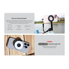 Adam Elements - Trépied perche à selfie sans fil Bluetooth SELFIE Pro avec lumière LED – Noir-Dimensions globales: 9,65 po L x 1,93 po Lx 2,36 po P