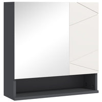 Kleankin - Armoire à pharmacie murale avec étagère et miroir - gris clair-À utiliser comme armoire de toilette, de beauté ou à pharmacie dans votre salle de bain 