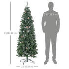 HOMCOM - Sapin de Noël artificiel de 6 pi avec neige - ouverture automatique-Il est peu probable que les branches ignifuges prennent feu ou causent de graves dommages domestiques  