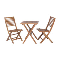 Dura Housewares - ensemble 3 pièces Oxford bistro - Brun-Comprend 1 table pliante carrée et 2 chaises pliantes