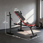Soozier - Banc de musculation ajustable avec support à squat-Support d’haltères réglable sur 7 niveaux, adapté à différents utilisateurs et besoins d’exercice