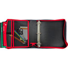 Hilroy - Cartable à fermeture à trois anneaux éclair Pandora de 2 po, rouge/noir-Conception durable adaptée à une utilisation quotidienne à l’école ou au bureau