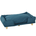 PawHut - Canapé pour chien surélevé et lavable pour grande taille - bleu foncé-Un rembourrage doux de 3,1 po (8 cm) améliore le confort des animaux pour la détente et le sommeil 