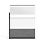 Luxor - Mur modulaire 53 x 48 - Extension de cadre noir large, fenêtre givrée, PET gris frais-Améliore la diffusion de la lumière tout en réduisant les distractions