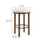 Modway - Fable Tissu Boucle Tabourets de comptoir - Ivoire de noyer - Ensemble de 2-Siège rond rembourré
