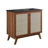 Modway - Soma 36" Vanette de salle de bain - Noir noyer-MDF et panneau de particules