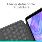 Logitech Combo Touch, étui clavier pour iPad Pro 11 pouces (M4 et M5)(2024 et 2025) - Graphite - Anglais-Support flexible, clavier amovible: trouvez l'angle idéal pour accomplir vos tâches grâce au support ultra-flexible, détachez le clavier pour dessiner, regarder des vidéos ou lire en toute liberté 