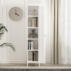 Manhattan Comfort - Armoire de rangement individuelle moderne Naomi 15 po avec casier - Blanc-Lignes épurées et silhouette minimaliste, parfait pour les espaces contemporains et transitionnels
