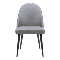 Zuo - Silloth Chaise de salle à manger sans accoudoirs - Gris - Ensemble de 2-Confort moelleux et soutien durable