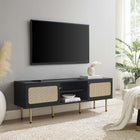 Modway - Cambria 60 po Meuble TV, Noir-Tissage en rotin